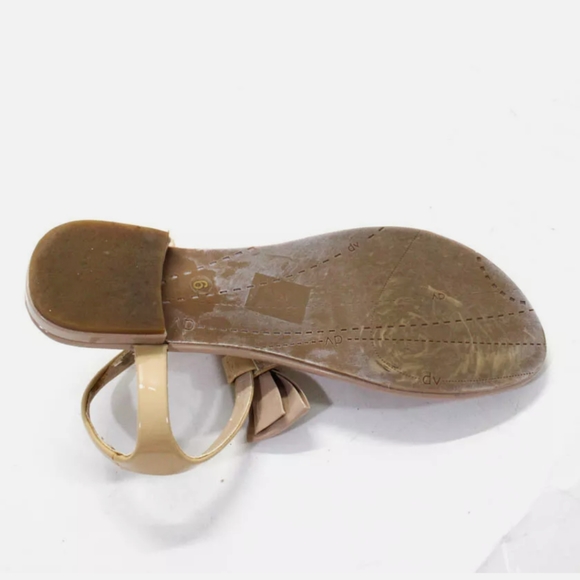 DV ANKLE STRAP SANDALS PATENT LEATHER BEIGE Sz 6 - Picture 3 of 4